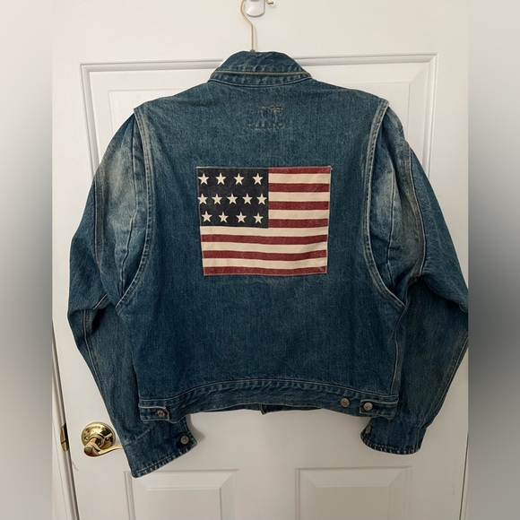Vtg 80’s Ralph Lauren Authentic Dungarees Denim Jacket 🇺🇸 - Picture 2 of 15